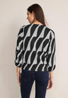 Street One Two Tone Wavy Print Top, Black