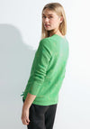 Cecil Drawstring Hemline Structured Knit Sweater, Celery Green
