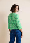 Street One Check Pattern Top, Light Spring Green