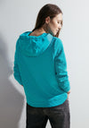 Cecil Jacquard Drawstring Sweatshirt, Frosted Aqua Blue