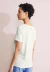 Street One Sequin Text Print T-Shirt, Off-White