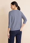 Street One Three Quarter Sleeve Stripe Top, Gentle Blue
