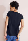 Street One Printed Patch T-Shirt, Deep Blue
