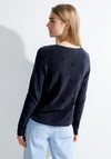 Cecil Drawstring Hemline Structured Knit Sweater, Universal Blue