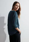 Cecil Slit Neckline Tunic Top, Strong Petrol Blue