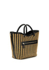 Guess Atalia Raffia Medium Handbag, Natural Black