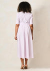 Hope & Ivy Merrin Embellished Tie Wasit Shirt Dress, Lilac and White
