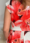 Girl In Mind Betty Asymmetrical Floral Print Midi Dress, Orange