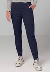Bianca Siena Pintuck Slim Leg Trousers, Navy