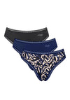 Sloggi Go Crush High Leg 3 Pack Briefs, Navy