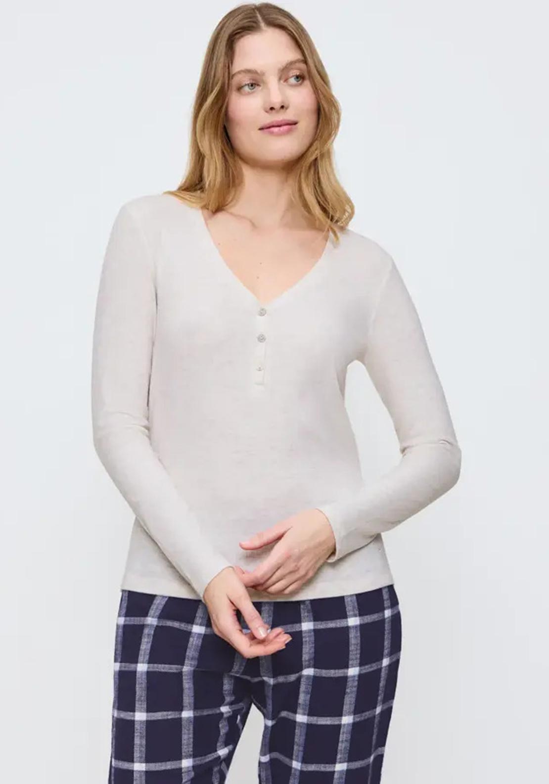 Triumph Long Sleeve Pyjama Top, Cream
