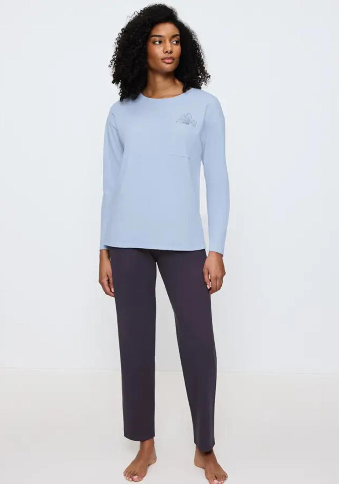 Triumph Long Sleeve Pyjama Set, Blue