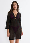 Triumph Beach MyWear Crochet Cover Up, Black