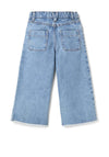 Zippy Girls Wide Leg Frayed Hem Jeans, Blue