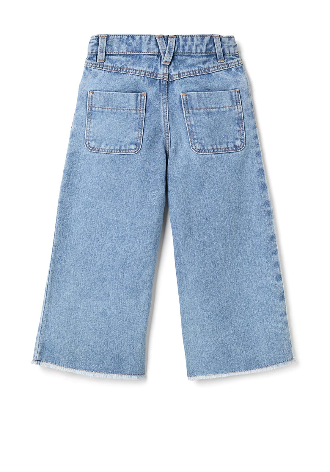 Zippy Girls Wide Leg Frayed Hem Jeans, Blue