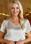 Rant and Rave Clara Sequin Sleeve Top, Silver