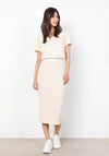 Soyaconcept Kanita Ribbed Knitted Midi Skirt, Cream