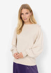 Soyaconcept Dollie High Neck Button Detail Sweater, Cream