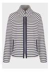 Bianca Frenzy Striped Short Jacket, White & Navy