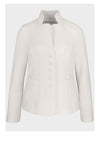 Bianca Joalina High Collar Textured Short Jacker, White