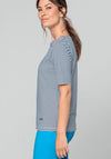 Bianca Boat Neckline Striped Top, Navy