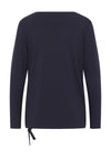 Barbara Lebek Drawstring Waist Print Top, Navy