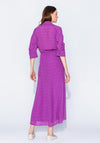 Kameya Sheer Plaid Maxi Shirt Dress, Violet