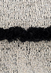 Scatter Box Yara Tassel Trim Boucle Cushion 45x45cm, Natural & Black