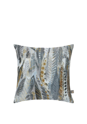 Scatter Box Aven Feather Print 45x45cm Cushion, Blue & Gold