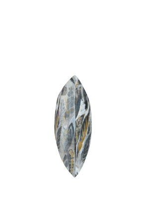 Scatter Box Aven Feather Print 45x45cm Cushion, Blue & Gold