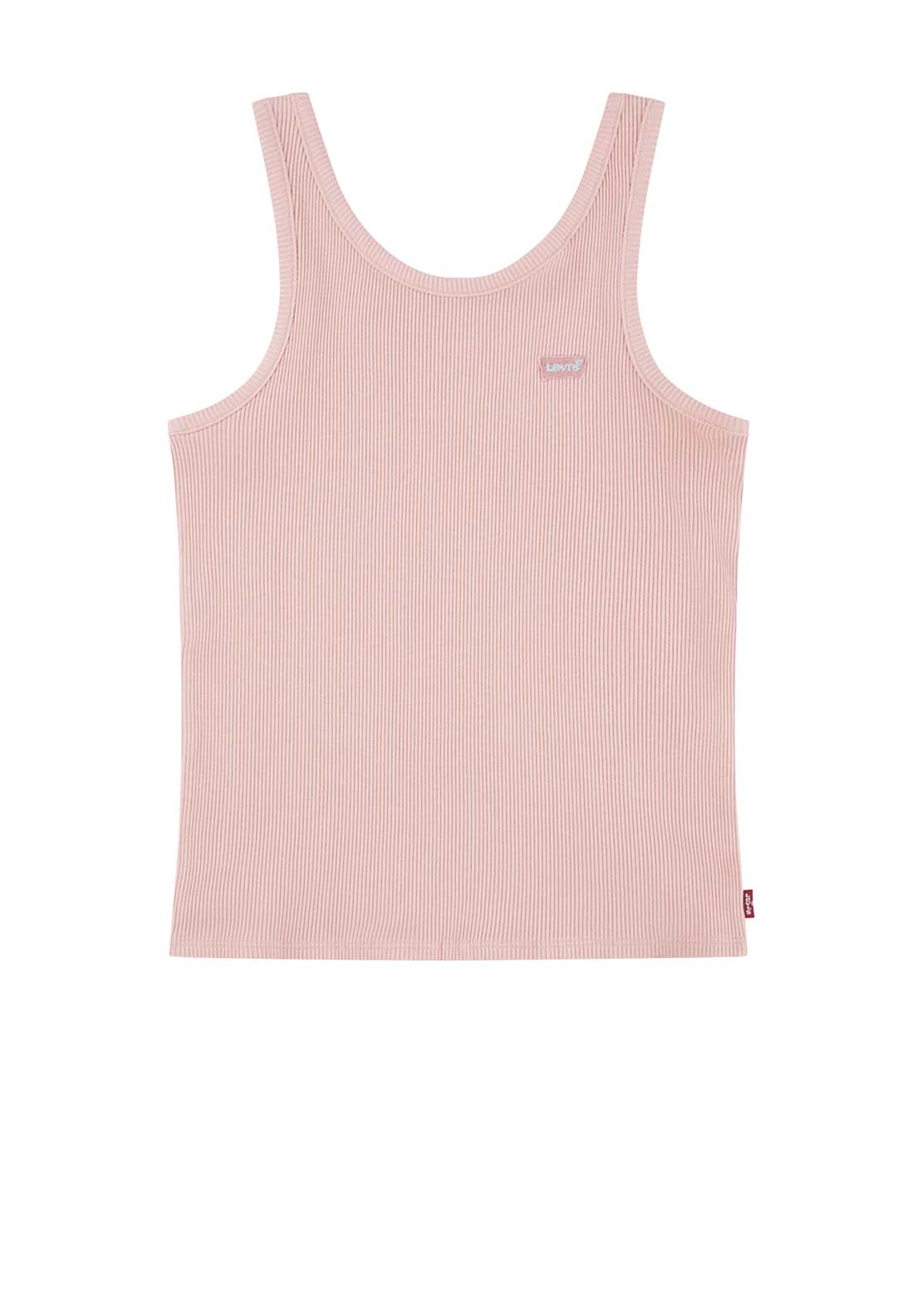 Levi’s Girls Sleeveless Ribbed Tank Top, Pink