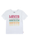 Levi’s Older Girl Glitter Branded Short Sleeve Tee, White