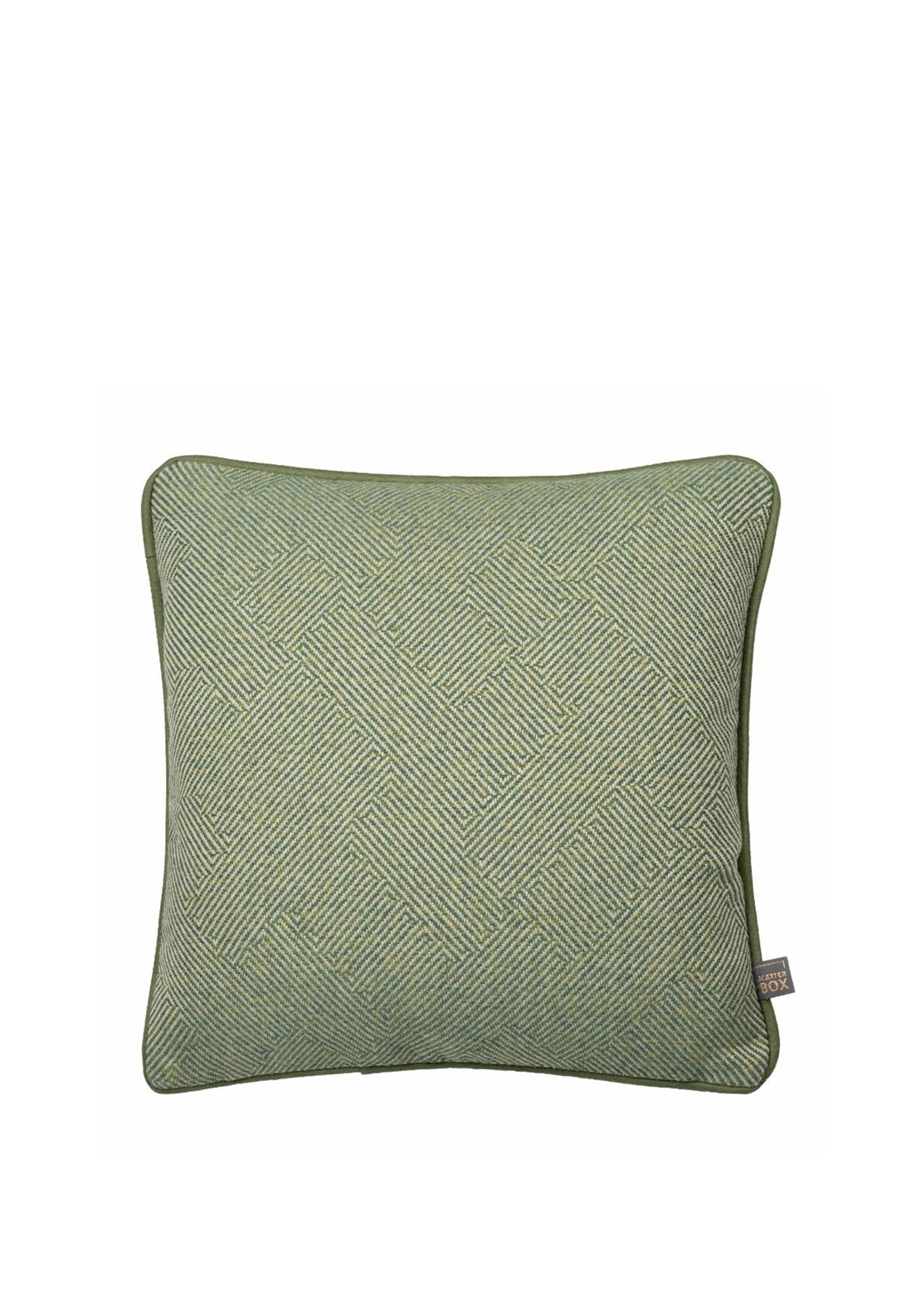Scatter Box Finnegan Herringbone Cushion 43x43cm, Green