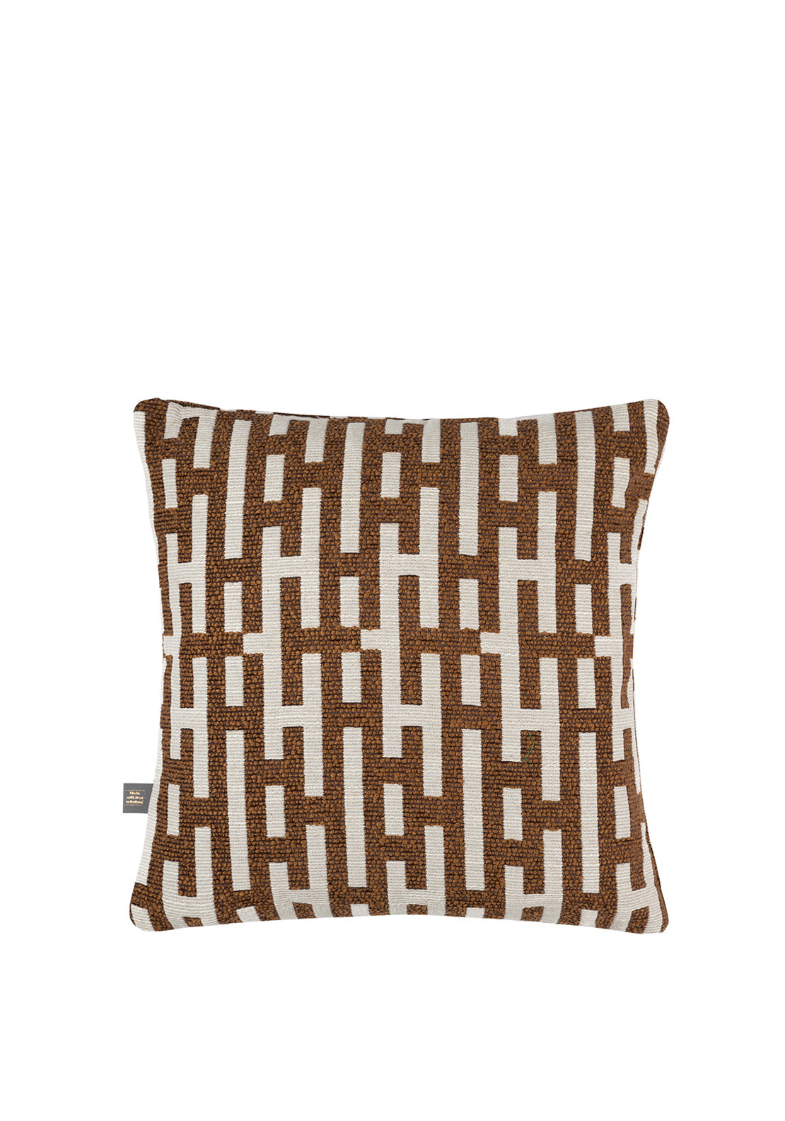 Scatter Box Hugo Maze Detail Cushion 43x43cm, Cognac