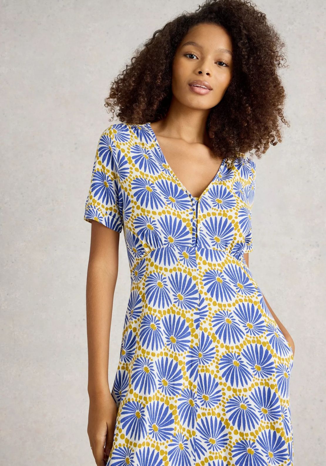 White Stuff Megan Floral Print Dress, Blue