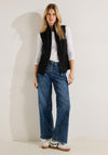 Cecil Zip Up Knitted Vest, Black