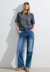 Cecil Burnout Rhinestone Print T-Shirt, Universal Blue