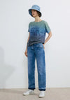 Cecil Burnout Text Print T-Shirt, Universal Blue