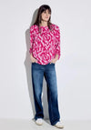 Cecil Print Mix Tie Cuff Blouse, Pink Sorbet