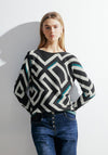 Cecil Graphic Print Pullover Jumper, Black