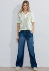 Cecil Stripe Pique Polo Shirt, Raw Green