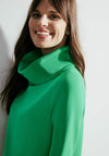Cecil Volume Collar Knee Length Sweat Dress, Celery Green