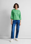 Street One Check Pattern Top, Light Spring Green