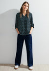 Cecil Minimal Geo Print Top, Strong Petrol Blue