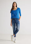Street One Basic Round Neck T-Shirt, Frozen Sea Blue