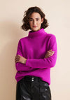 Street One Ribbed Turtleneck Sweater, Purple Cosy Pink