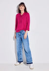Cecil Drawstring V-Neck Sweatshirt, Pink Sorbet