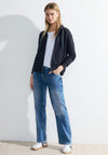 Cecil Stand Up Collar Sweatshirt Jacket, Universal Blue