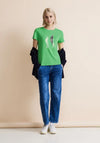 Street One Metallic Print T-Shirt, Light Spring Green