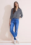 Street One Print Tunic Blouse, Deep Blue